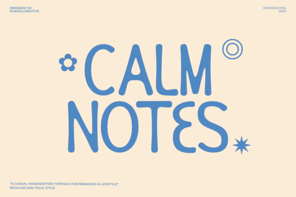 Calm Notes: A Handwritten Display Typeface for Editorial Design