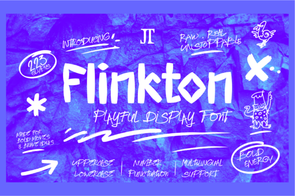 Flinkton: A Playful Display Font for Handmade Products with Personality