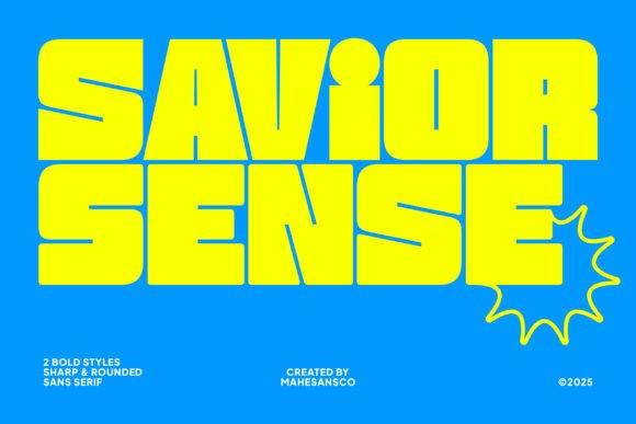 Savior Sense Font: A Heavy Display Typeface for Small Business Branding