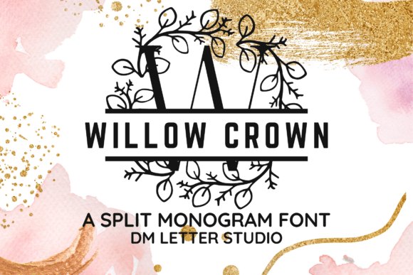 Willow Crown Split Monogram: A Serif Font for Elegant Branding